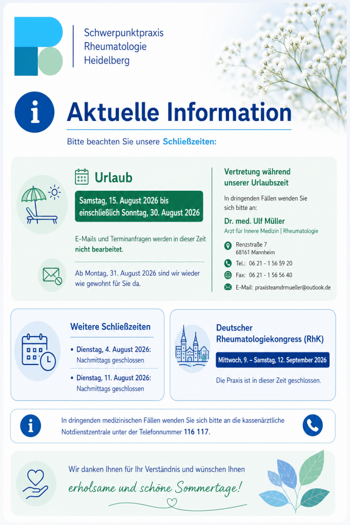 Aktuelles Schließzeiten